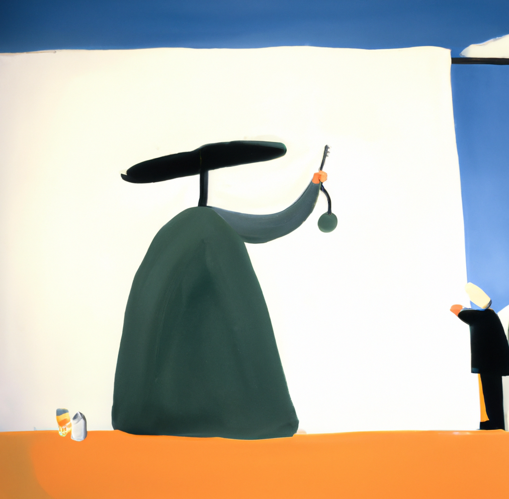 A man who's artist block is no longer a problem, making a very large painting.