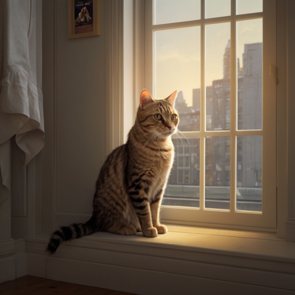 A cat resting by a window, symbolizing how creativity can come by changing one's point of view.
