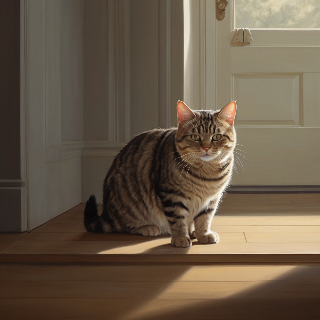 Cat stretching lazily, illustrating the relaxed state conducive to creative flow.