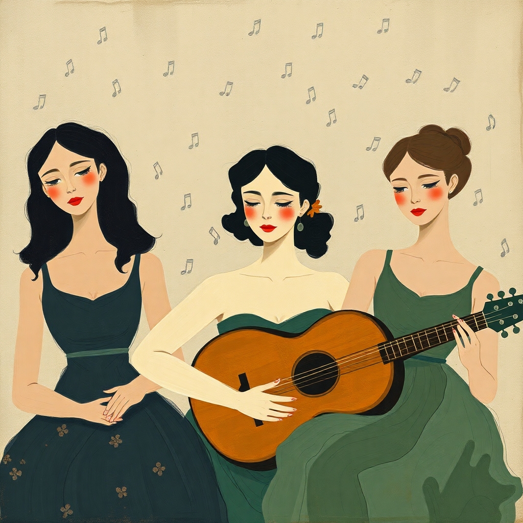 Three women playing music together, symbolizing how music can be an antidote for anxiety or depression.