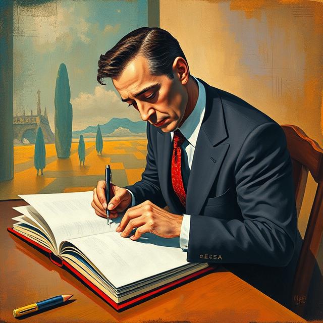 A man writing in his journal for self reflection and to evoke the muse of creativity