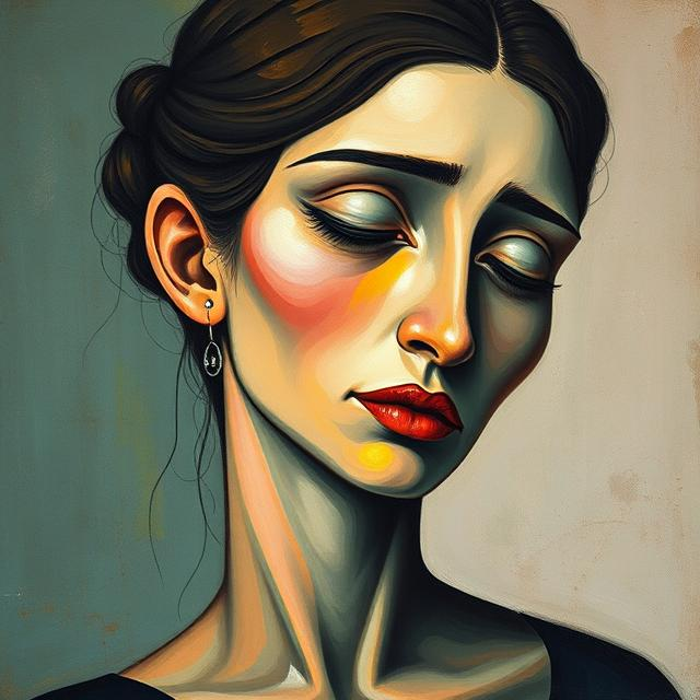 A painting of a distraught looking woman, suggesting the concept of The Link Between Art and Mental Health