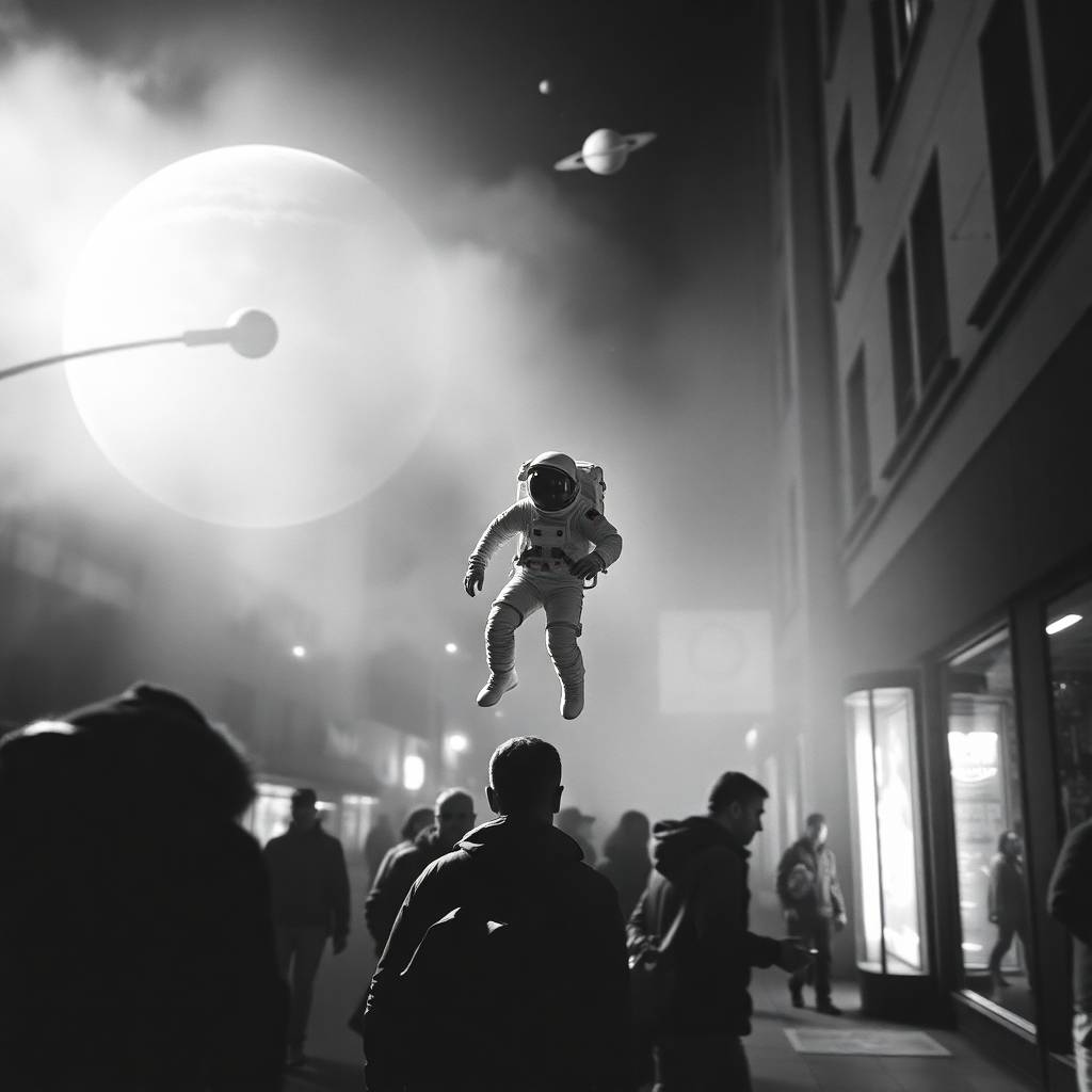 A man hovering above a crowd, symbolizing the idea, Diversify or Die (Financially Speaking).