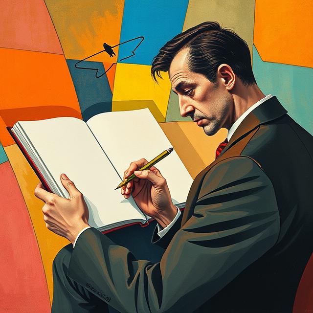 a man writing in his journal about his creative process